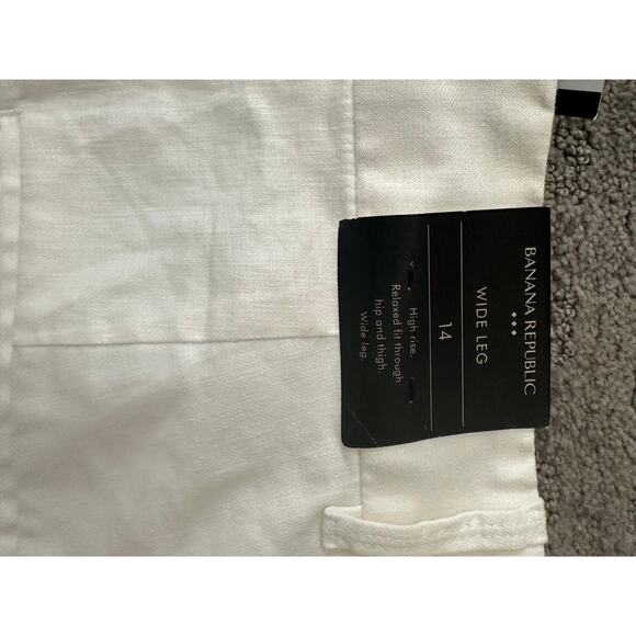 Banana Republic Wide Leg Linen women's pant white size 14 NWT - Picture 4 of 4